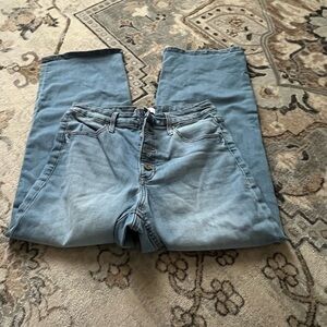 Skinnygirl Button Fly Cropped Jeans